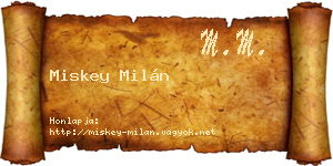 Miskey Milán névjegykártya