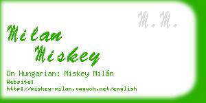 milan miskey business card
