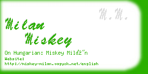 milan miskey business card